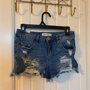 Almost Famous Distressed Blue Denim Cutoff Shorts